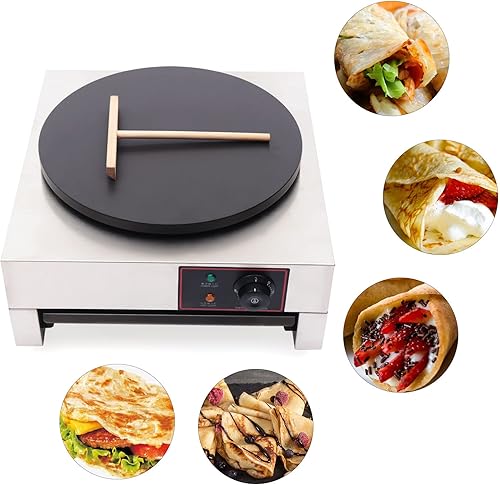 Miniatura 2 de Máquina de panqueques eléctrica comercial de 1700 W, antiadherente de acero inoxidable 430 para el hogar, cocinas, restaurantes, tiendas de postres
