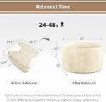 Bean Bag Chairs for Adults - Memory Foam Furniture BeanBag Chair - Teens Sofa with Soft Micro Fiber Cover - Round Fluffy Couch for Living Room Bedroom College Dorm,Medium,White