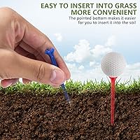 Vista 6 de KISEER Paquete de 100 camisetas de golf de plástico profesionales duraderas de 2 3/4 pulgadas a granel (colores aleatorios)