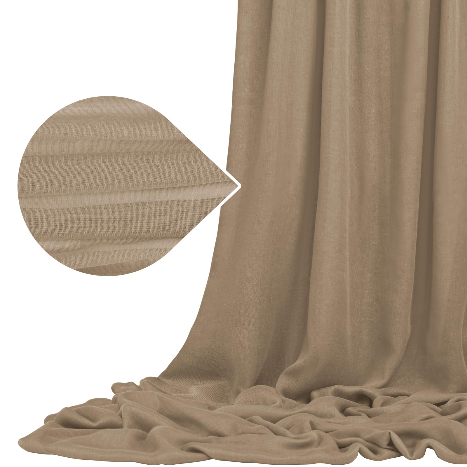 10 Yard Brown Gauze Cheesecloth Craft Fabric for DIY Wedding Arch Draping, Ceiling Drape, Table Runner, Curtain, Cloth Napkin, Craft Gauze Fabric for Background Party Banquet Wedding Decor