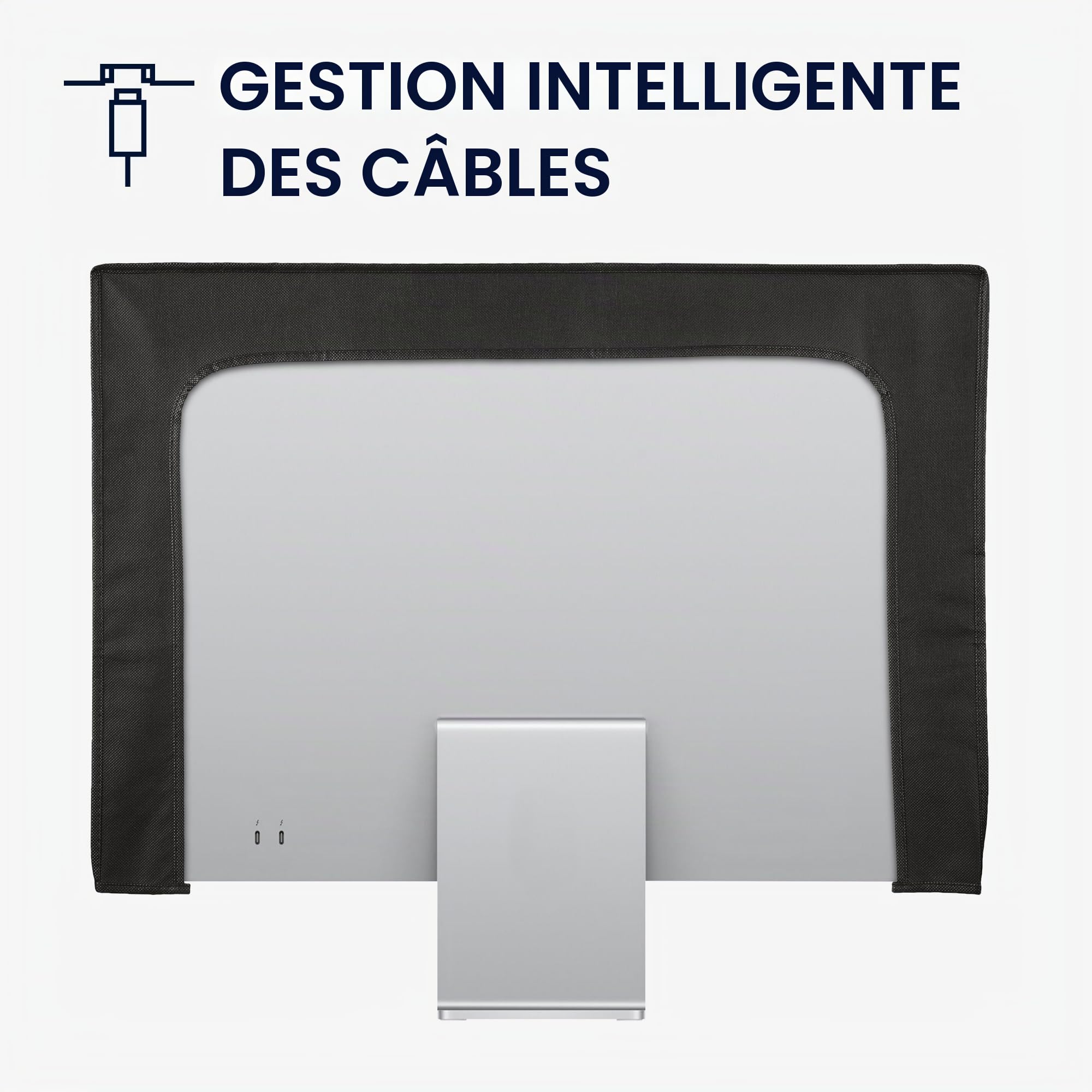kwmobile Housse écran ordinateur compatible 27-28" moniteur - noir