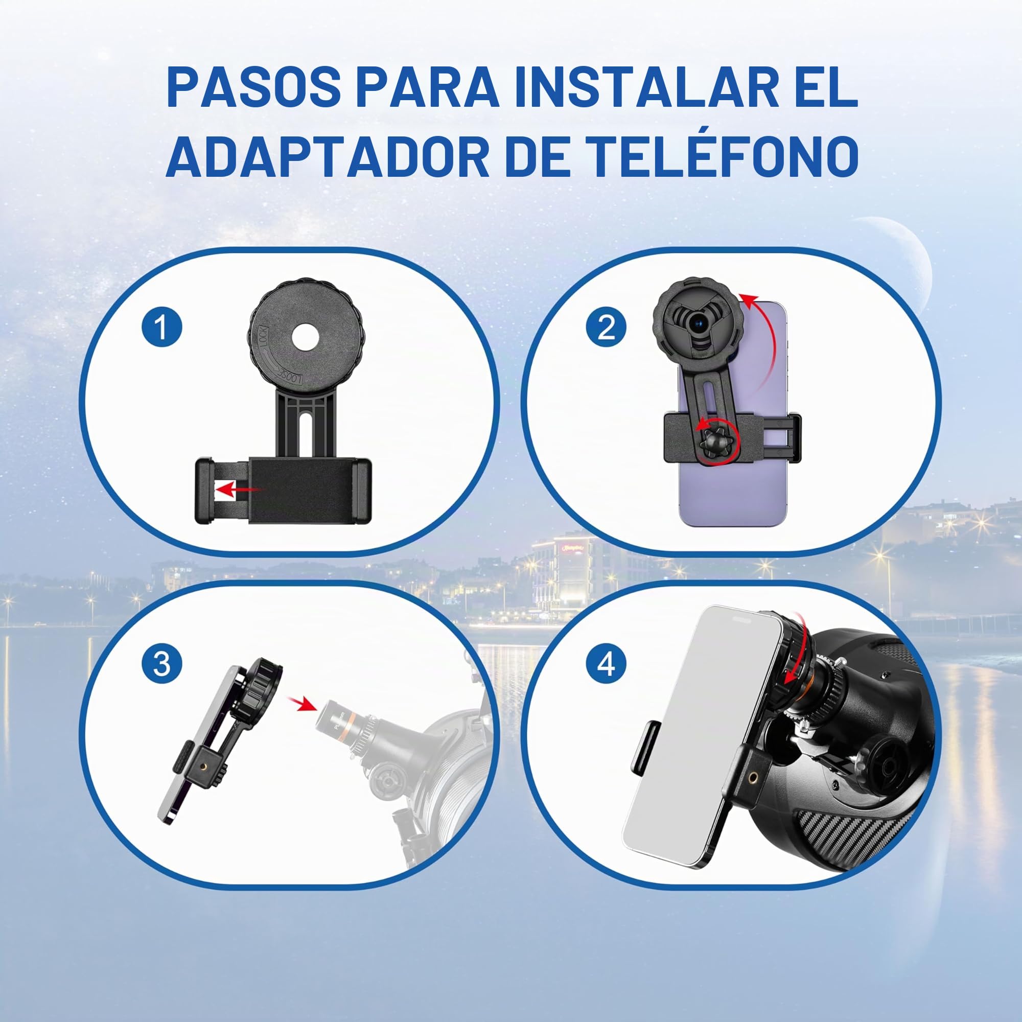 AOMEKIE Telescopio para Adultos Astronomía Apertura 130mm Telescopio Reflectores 650mm para Principiantes con Montura EQ5 2 Oculares Plossl y Adaptador de Teléfono y Visor