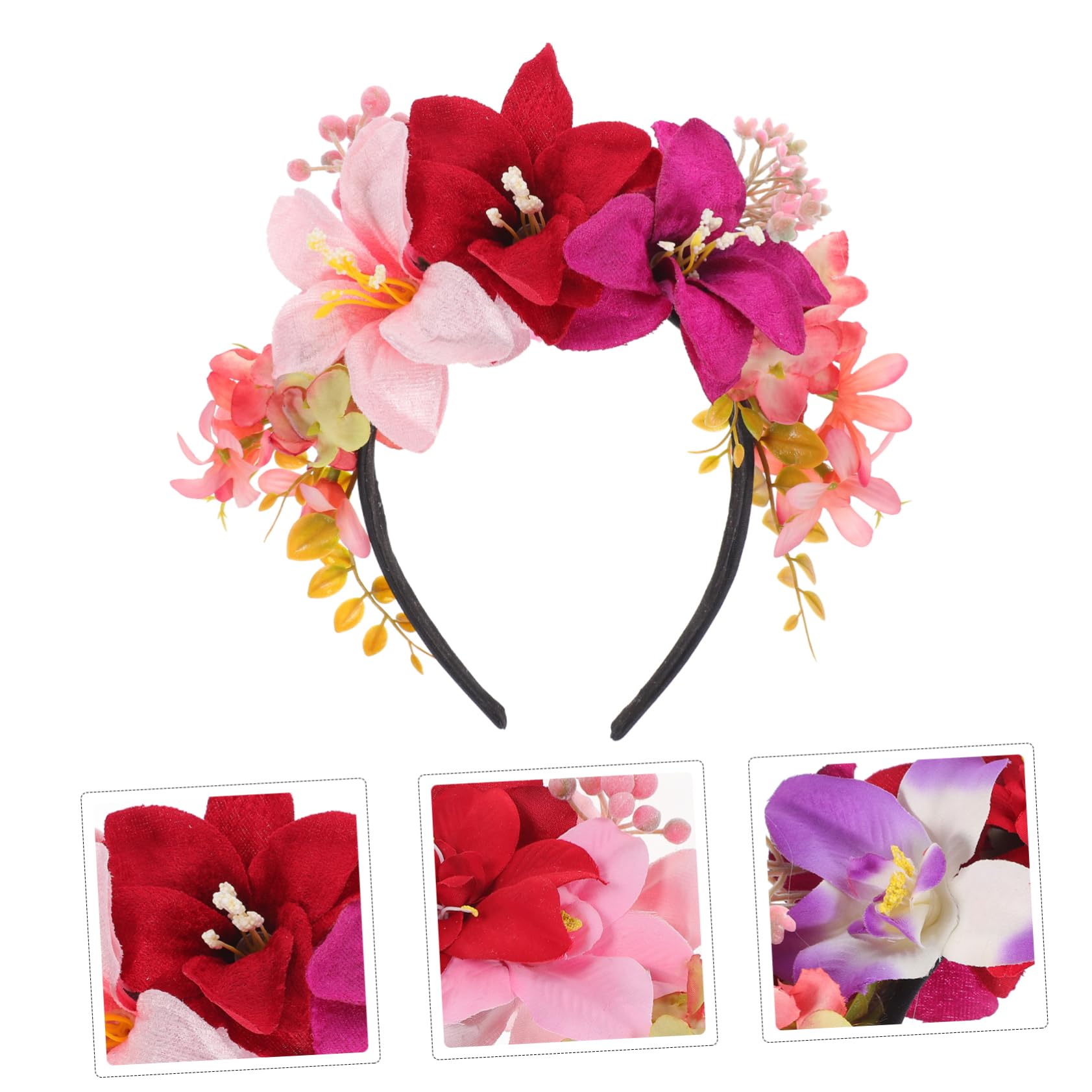 Healeved 4pezzi Cerchietto Floreale Elegante Per Cerimonia e Occasioni Speciali Accessorio Per Con Fiori Di Giglio Per e Matrimoni