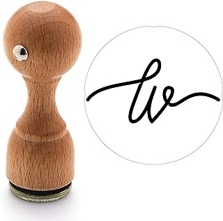 Custom Stamp - Upload Initials - Inspection Stamp (Wooden) - 1/2" Round - Small - 1 Line