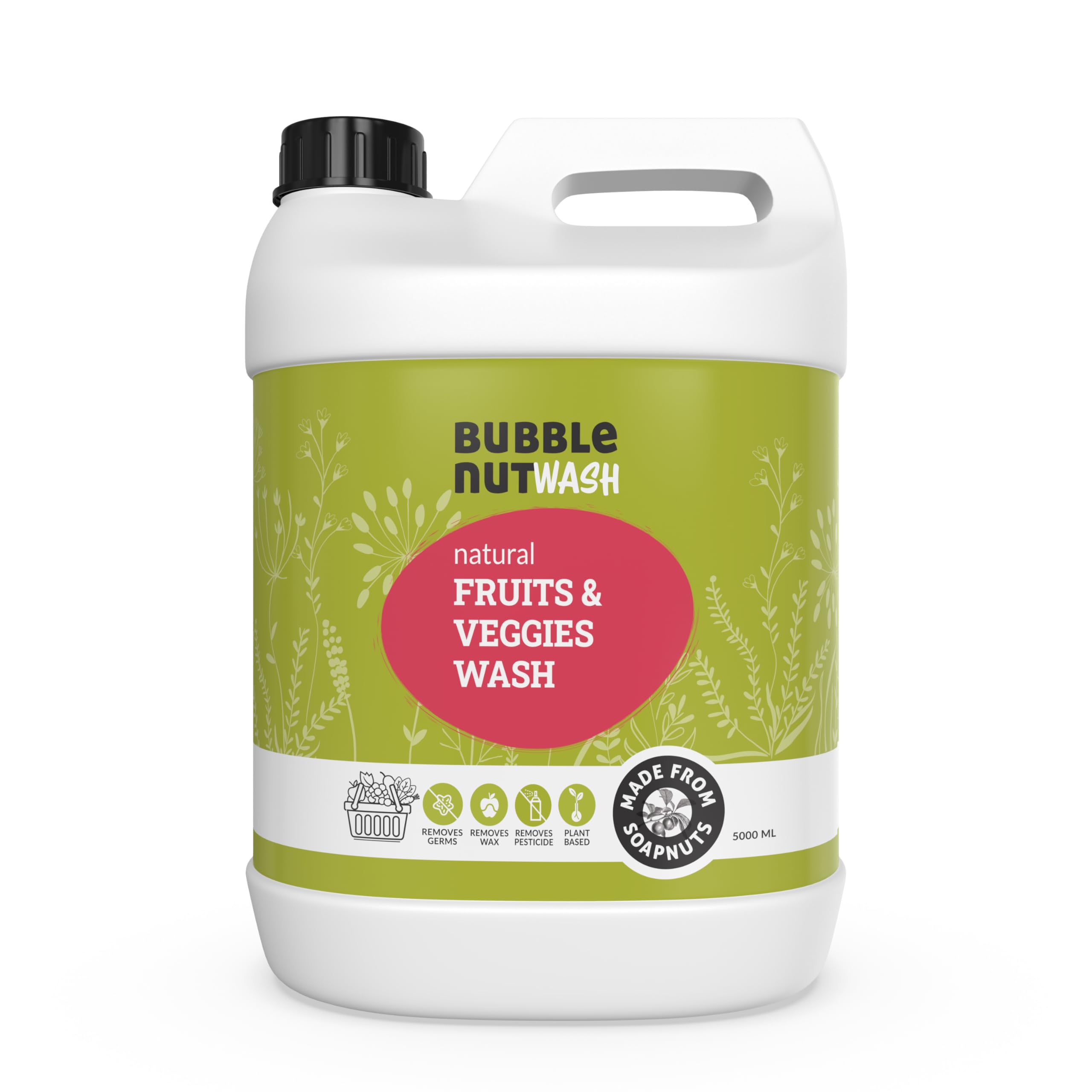 BubbleNut Wash- Natural & Organic Fruits and Vegetables Wash Liquid, Herbal -Soapnuts,Tulsi,Neem Sanitizer, Cleaner for Fruits & Veggies (5 Lits) (B08JCGNQ5R) Amazon Price History, Amazon Price Tracker