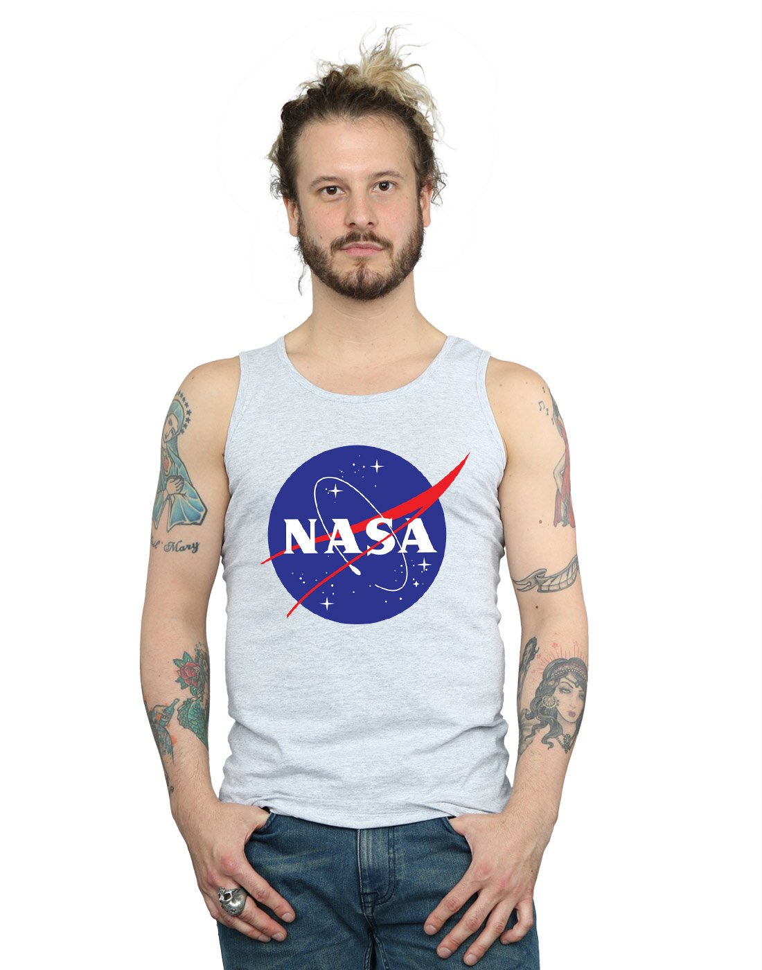 Absolute Cult Men's Sport Grey Nasa Classic Insignia Logo Vest X-Large