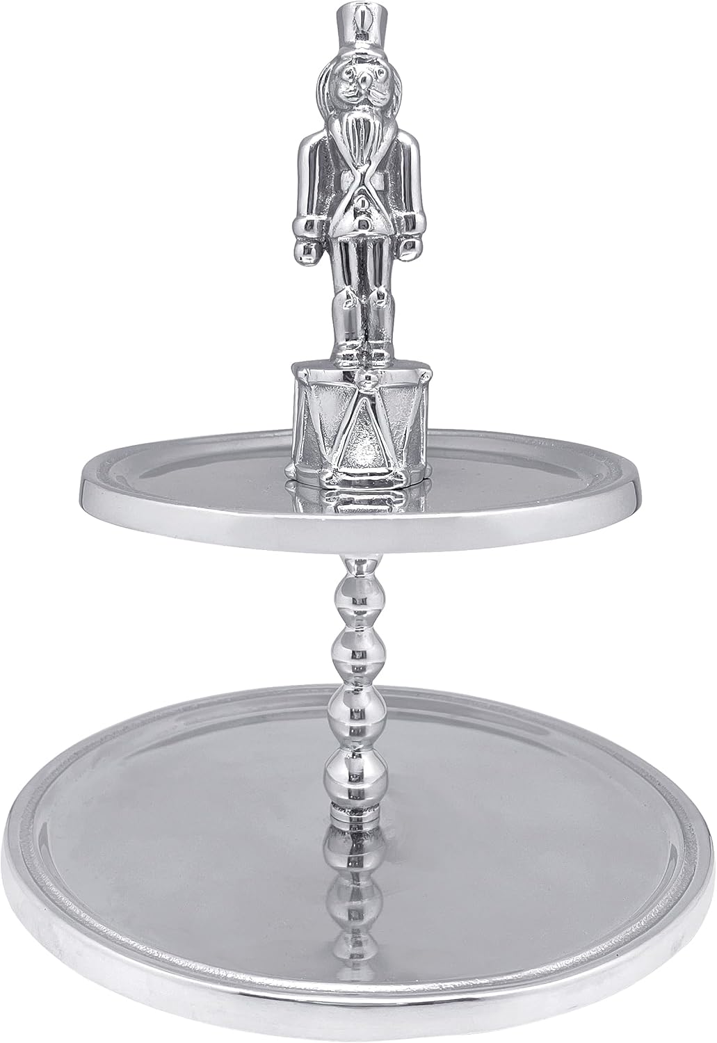 Mariposa Nutcracker 2-Tiered Server | Silver | Brillante | SERVEWARE | Cake Stands & Tiered Servers | Recycled SANDCAST Aluminum | Handmade in Mexico