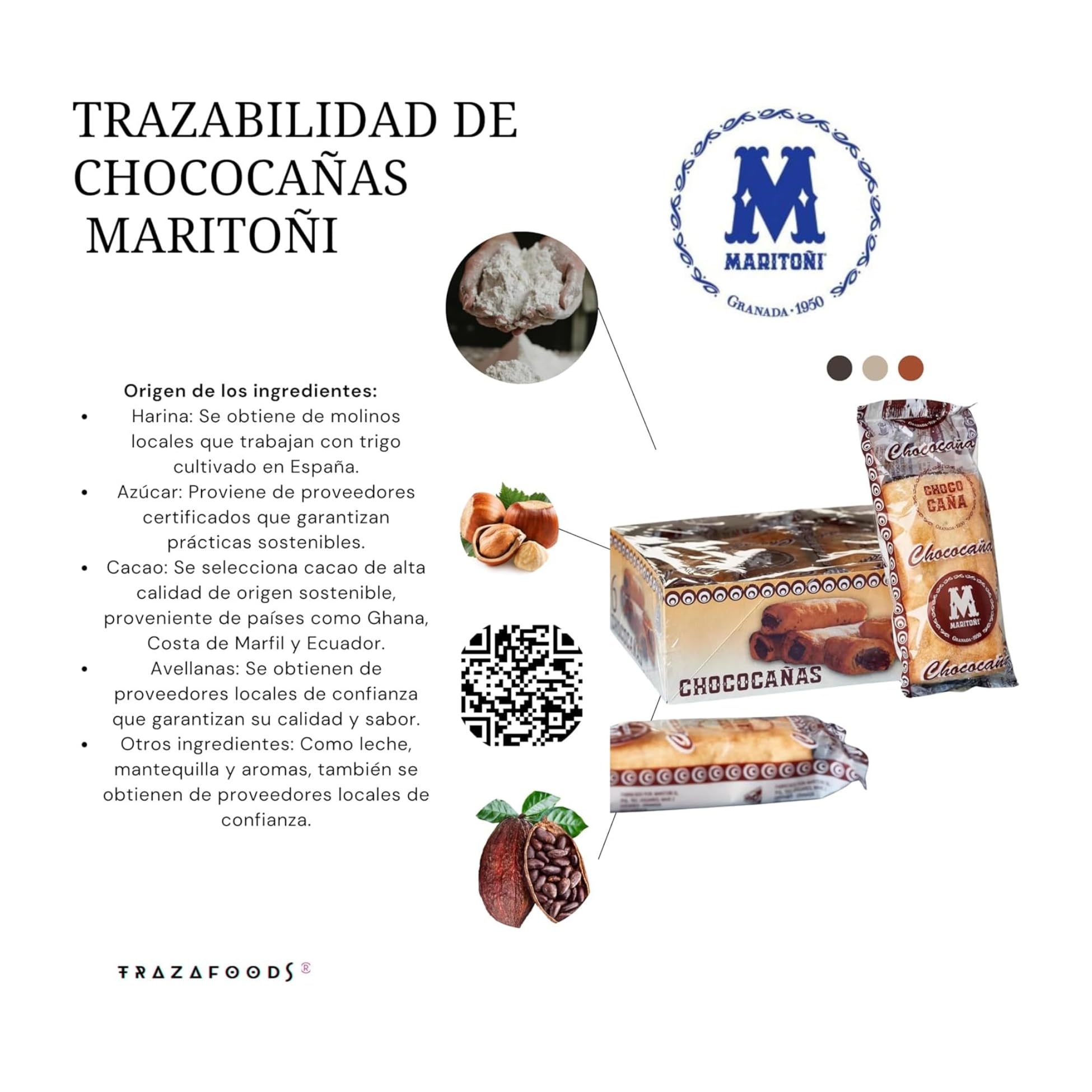 Chococañas Maritoñi Granada Hojaldre Relleno Crema Chocolate Artesano Pack 18 Uds