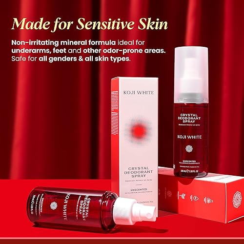 Miniatura 9 de Koji White Salt Deodorant Crystal Spray para mujeres, desodorante sin perfume para pieles sensibles, piedra de sal mineral, eliminación suave de