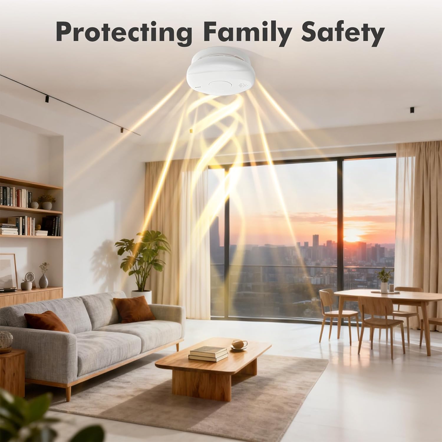 Smoke Detector Smoke and Carbon Monoxide Detector Smoke Detector Carbon Monoxide detectors 10-Year Battery Life, Battery-Powered Smoke and Carbon Monoxide Alarm Combination 3 Pack