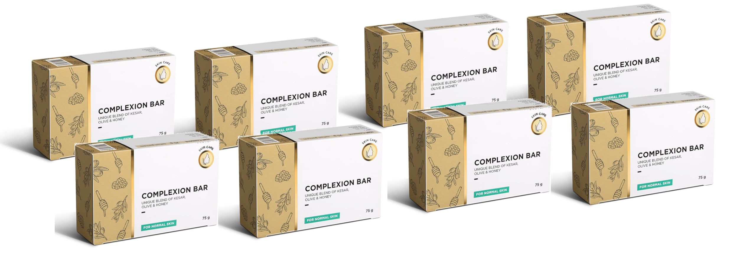 Ves-tige Complexion Bar Soap with Kesar, Olive & Honey, 75g, Pack of 8-image-34