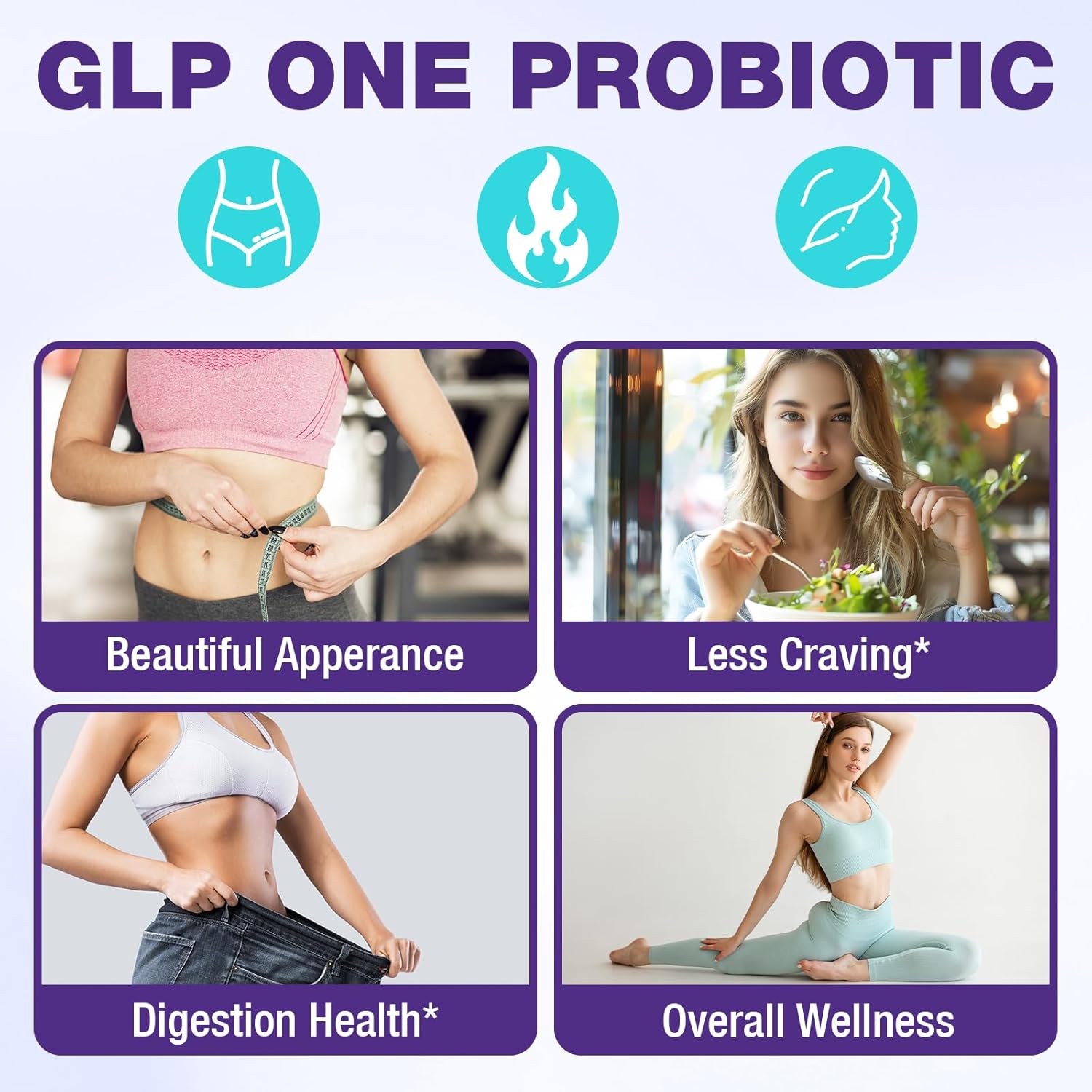 GLP ONE Supplements Women & Men, 14-in-1 GLP-1 probiotic, Advance Formulate GLP ONE with Akkermansia Probiotic, 2 Pack