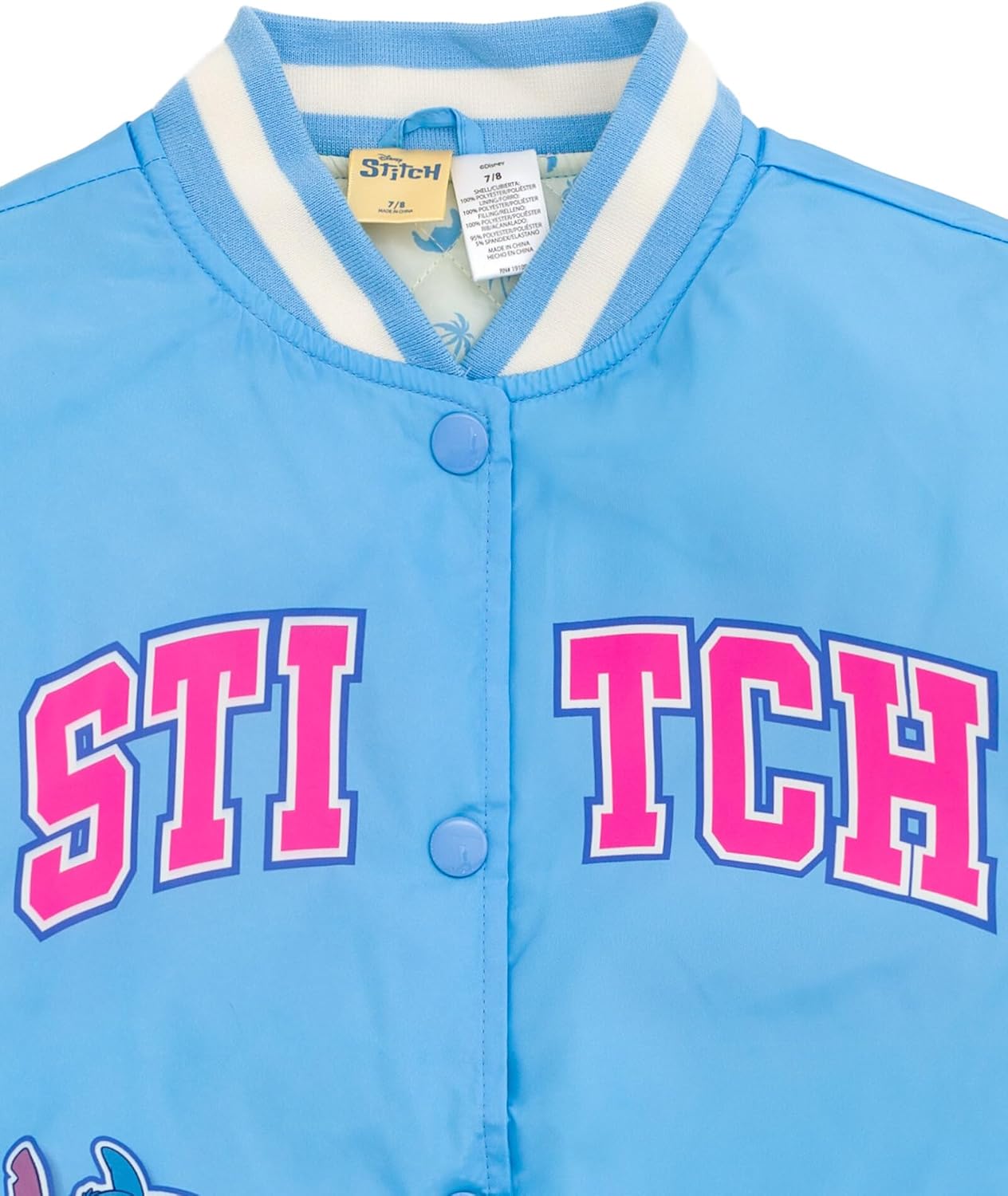 Disney Junior Girls Varsity Bomber Jacket Toddler to Big Kid Sizes (2T - 14-16) - Image 6