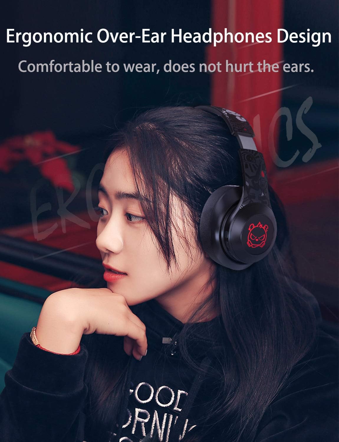 Top Brands Ushopfun Bluetooth 5.0 Headphones Wireless Headphones Deep Bass Headset Headphone for iPad PC Cellphones (Black)