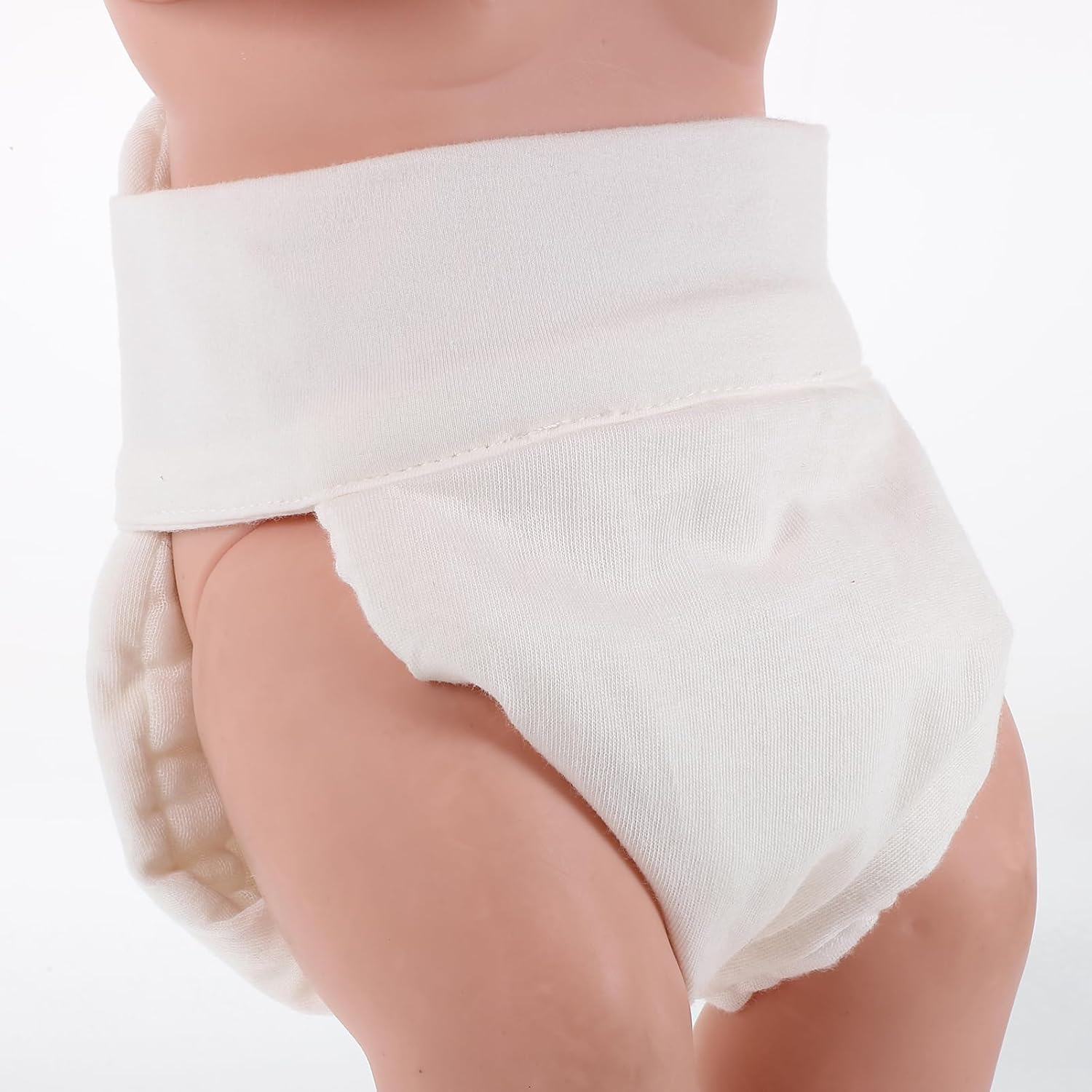6 Pack Cotton Cloth Diapers for Babies Reusable White Pants