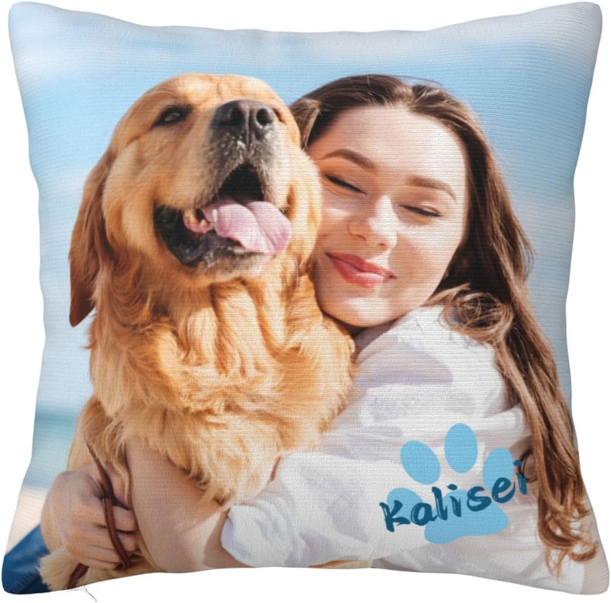 Personalized Dog Memorial Throw Pillow,Custom Dog Photo Pet Text