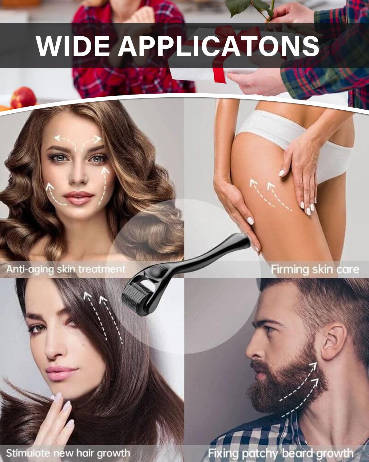 2Pcs Derma Roller Cabello 0.3/0.5mm, Dermaroller Cabello,Microneedling Hair,Derma Roller para el Crecimiento Antiedad de la Barba y el Cabello, Microneedling para el cuero cabelludo facial
