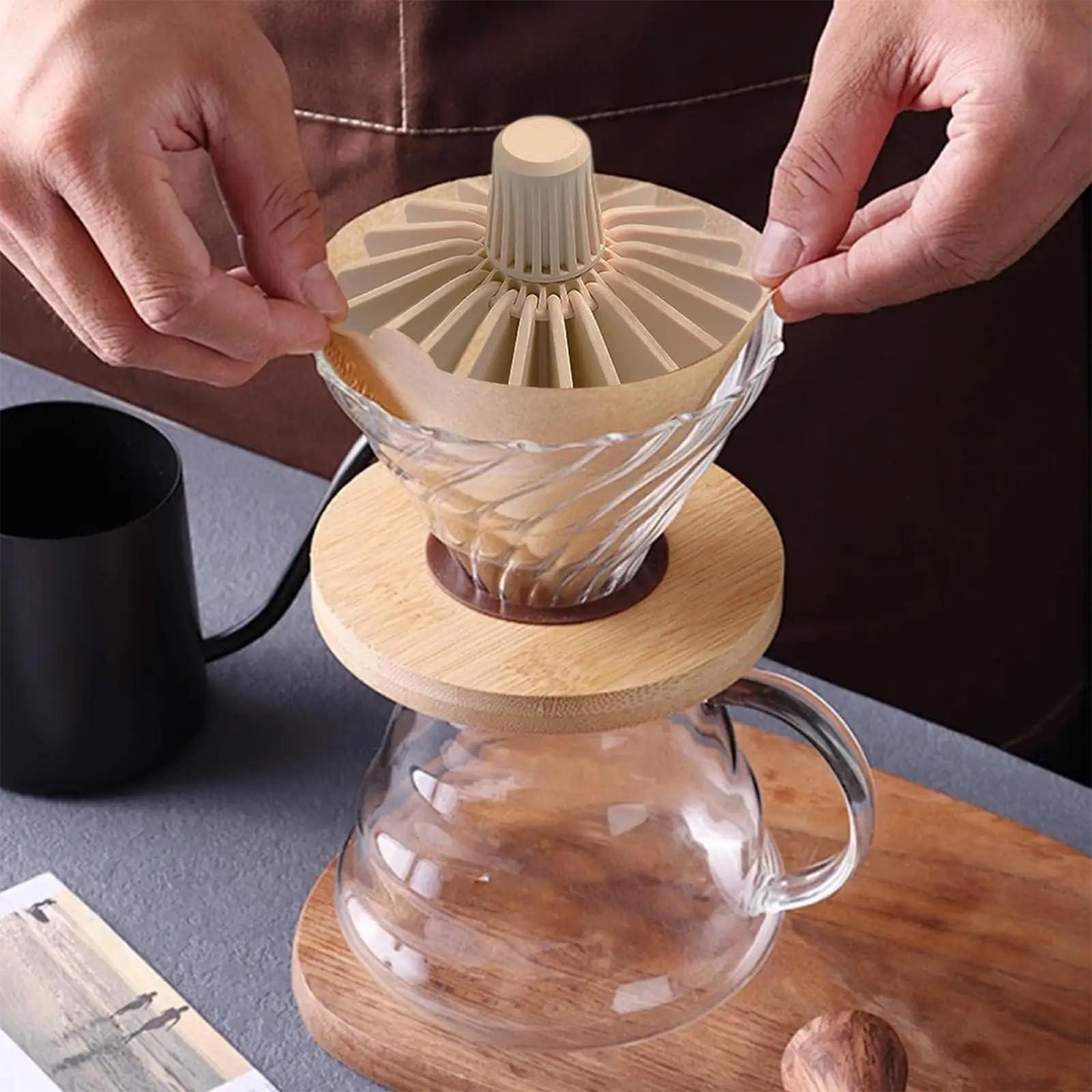 Cono de prensa de filtro, accesorios portátiles, soporte para goteros de café, soporte para forma de pisapapeles de café