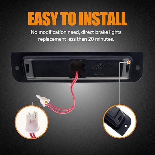 Miniatura 84 de Tercera tercera luz de freno para Chevy Silverado 1999-2006/GMC Sierra 1500 2500 3500HD, 2007 Silverado/Sierra Classic Modelo LED Time Tunnel