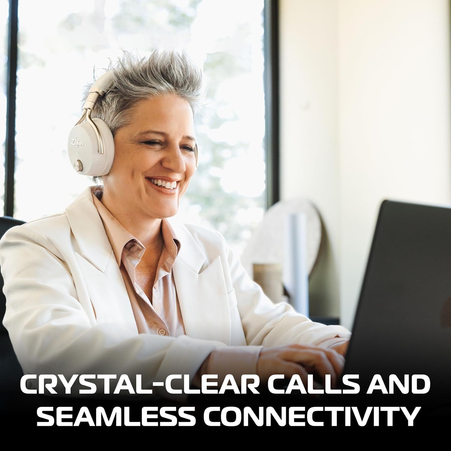 Avedis Zildjian Company ALCHEM-E Perfect Tune Over Ear Headphones, Wireless Headphones, Active Noise Cancelling with Mic, Up to 45 Hours Battery Life, Sandstorm