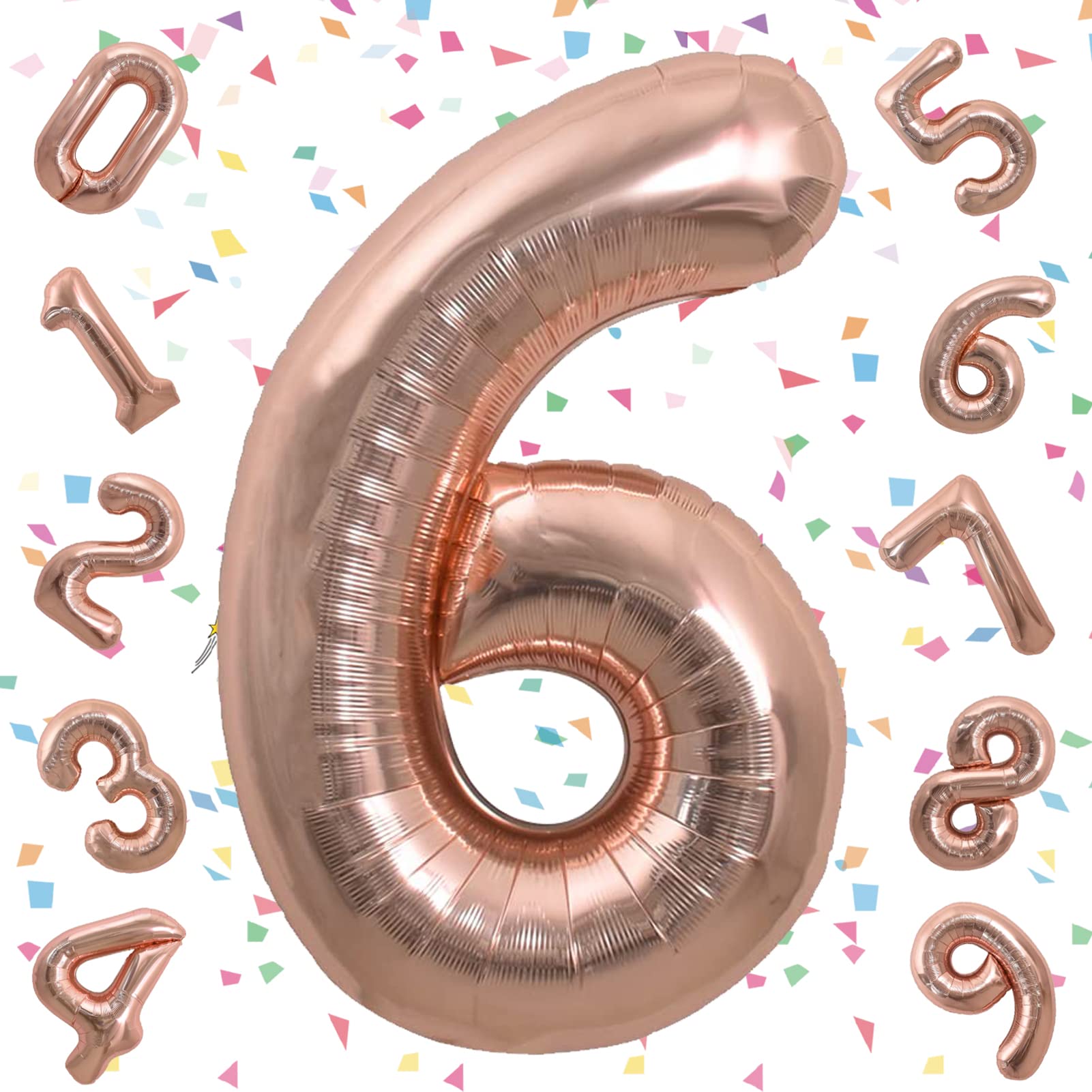Amazon | EXGOX 数字 バルーン 大きい ローズゴールド 誕生日 ナンバー 