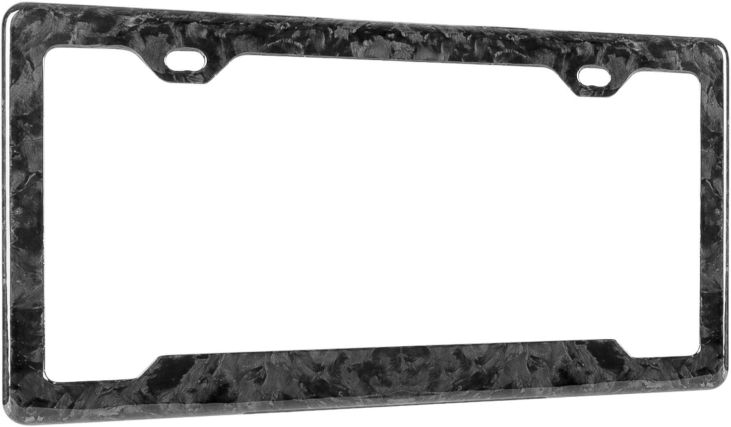 BLVD-LPF OBEY YOUR LUXURY Real 100% Forged Glossy Black Carbon Fiber License Plate Frame Tag Cover FF - D with Matching Screw Caps - 1 Frame