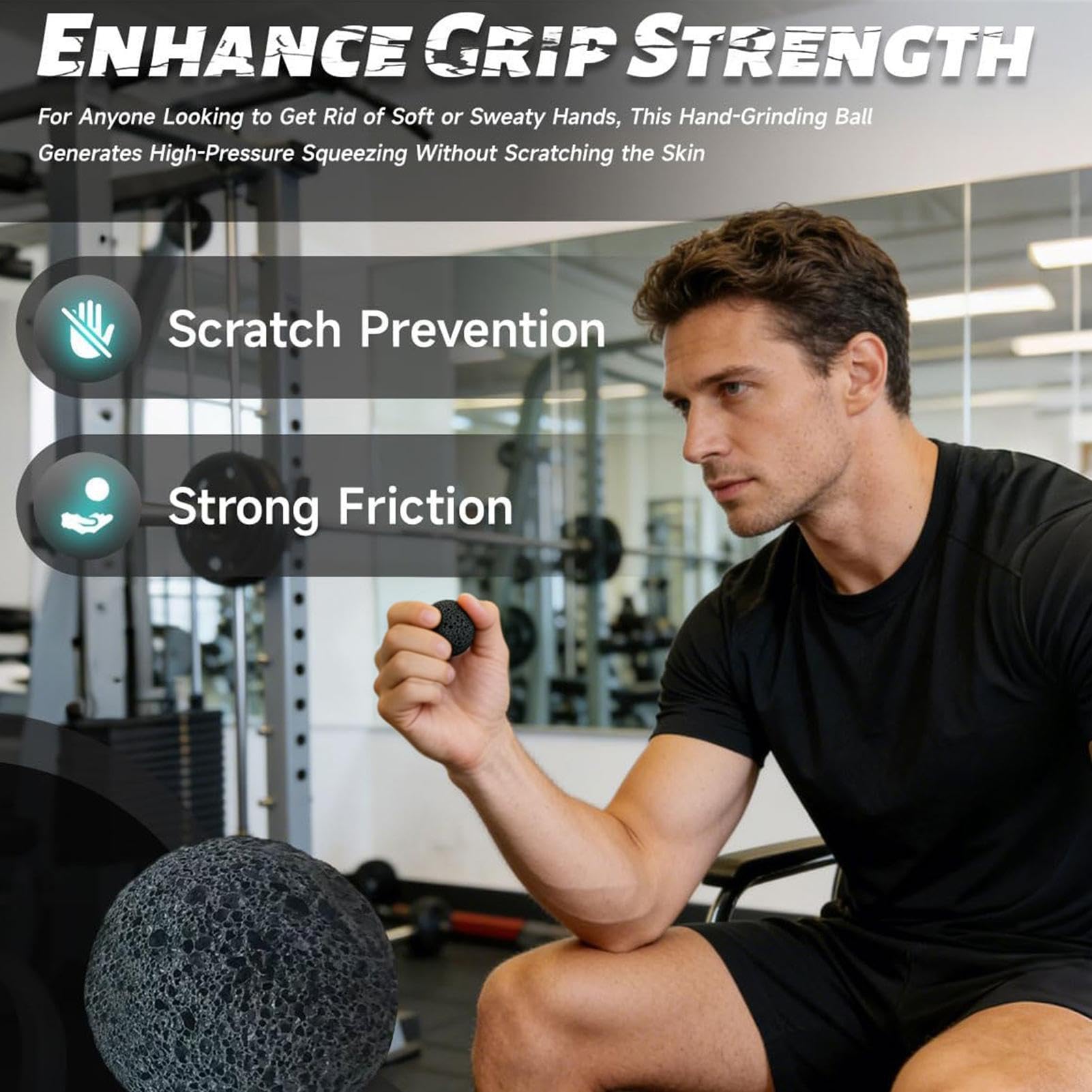 Grip Callus Ball intensywny sprzęt treningowy, przenośna kula z antypoślizgowym wykończeniem, teksturowany gumowy uchwyt, odporny na pot trener o ergonomicznej konstrukcji, przyrząd do ćwiczeń palców