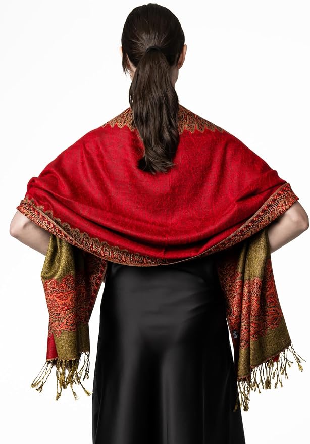 Pashmina elegante reversible estilo Paisley miniatura 4