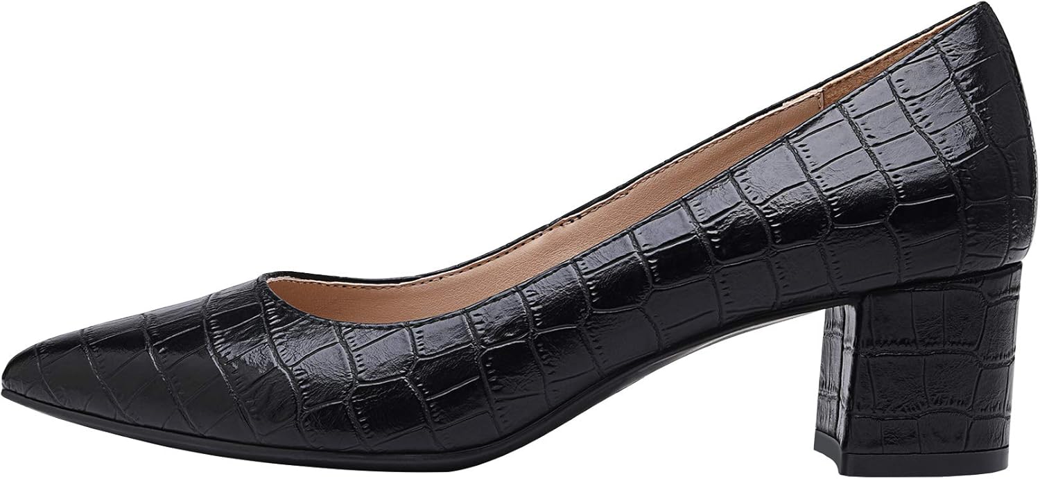 DREAM PAIRS Women’s Chunky Low Block Heels Closed Toe Dress Pumps Shoes - Image 2