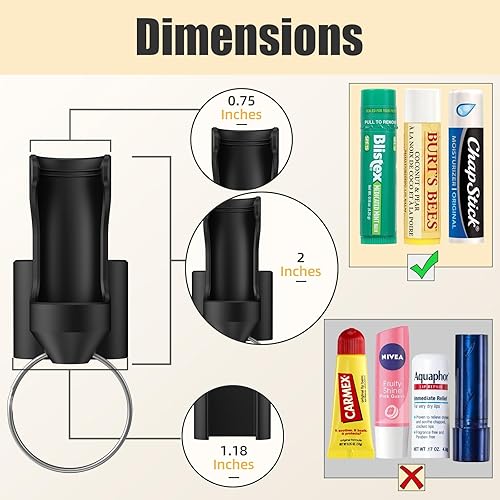 Miniatura 8 de K TOMOTO Chapstick - Soporte para llavero 2 en 1, accesorio de bálsamo labial para vaso Stanley de 40 onzas, color blanco