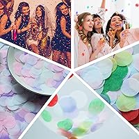 Vista 4 de Confeti de papel de seda, 5000 unidades, círculos redondos amarillos, de 1 pulgada, para decoración de mesa, boda, fiesta de cumpleaños