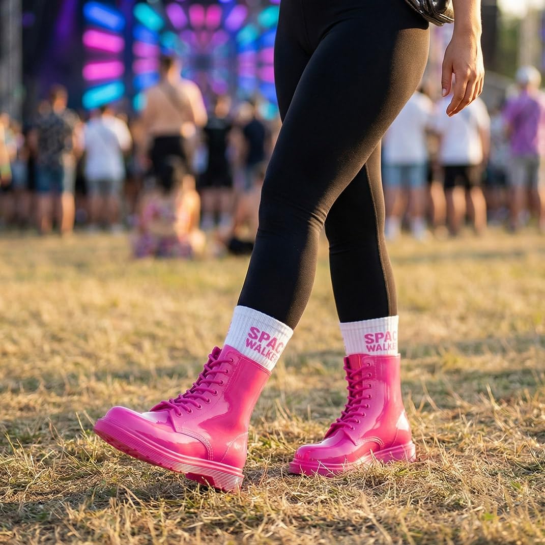 BoRo Miami Damen Stiefel wasserdicht & rutschfest – Modische Chunky Combat Boots – Für jedes Wetter, Alltag, Regen & Festival