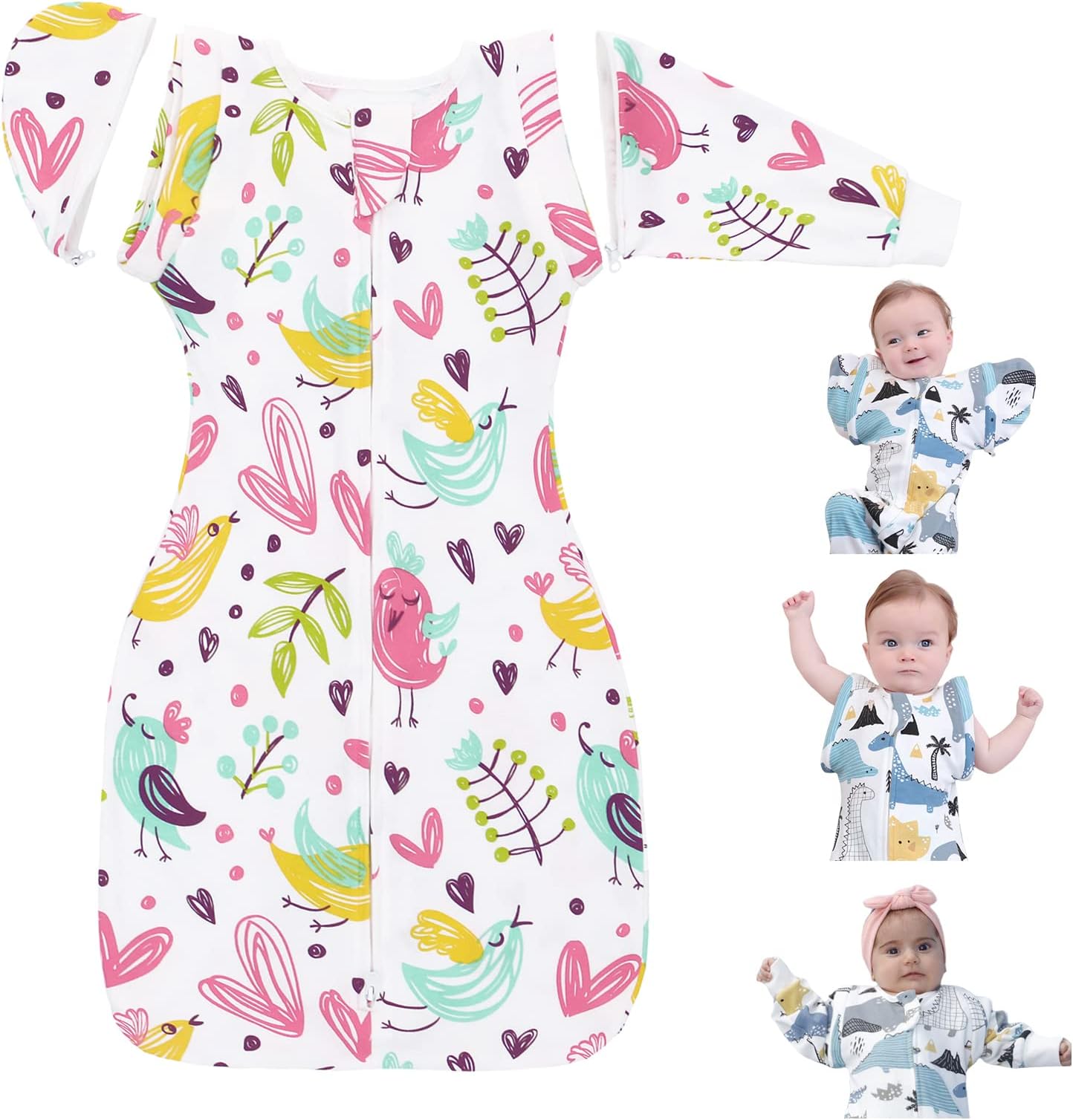 Transition Swaddle Sack, Sleeping Bag 100% Cotton for Appease The Baby