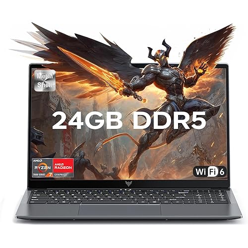 KAIGERR 2026 Gaming Laptop, 24GB DDR5 512GB NVMe SSD Laptop Computer with AMD Ryzen 7 H255(8C/16T, Up to 4.9GHz), 16.0 inch Windows 11 Laptop, Radeon RX Vega 8 Graphics,WiFi 6, Backlit KB