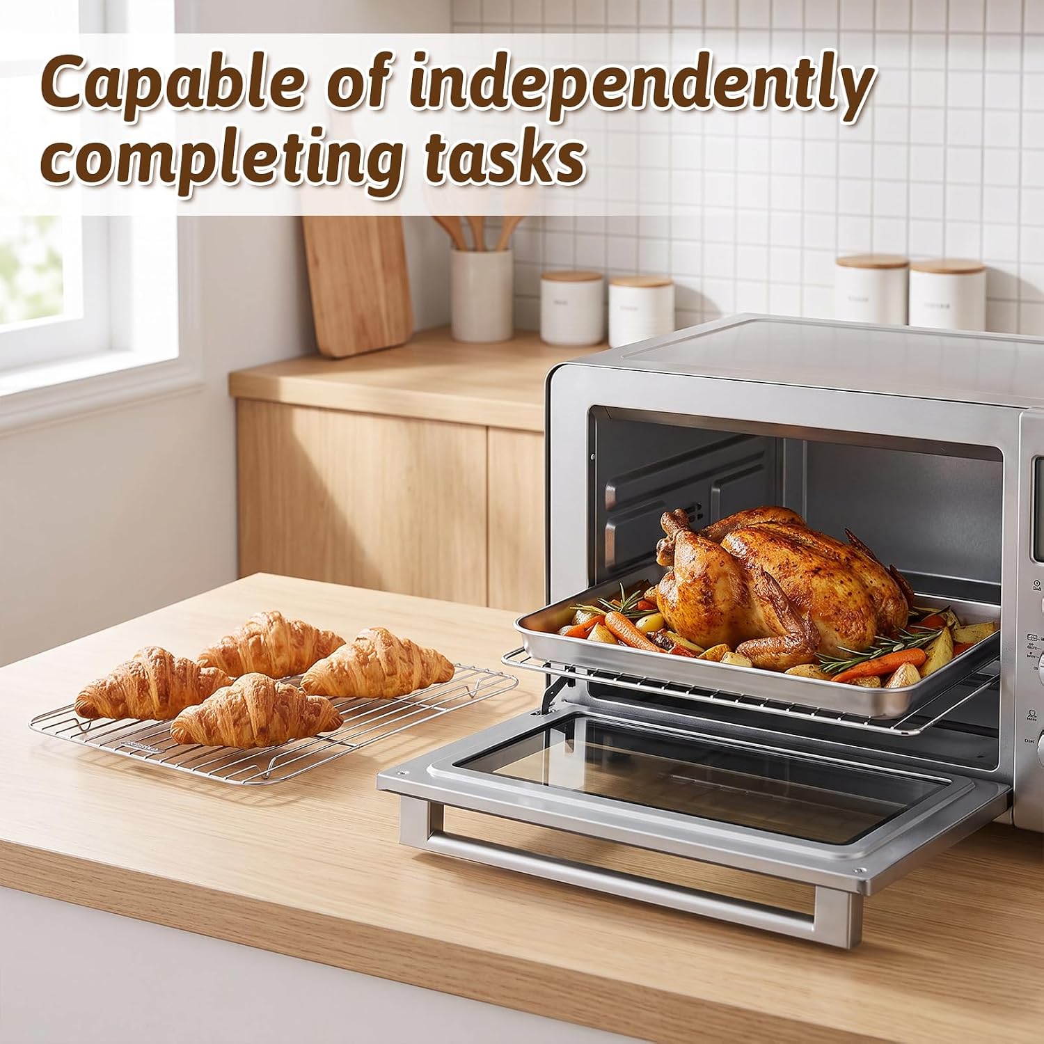 Baking Sheet with Cooling Rack Set, 12 x 10 Inch Toaster Oven Tray
