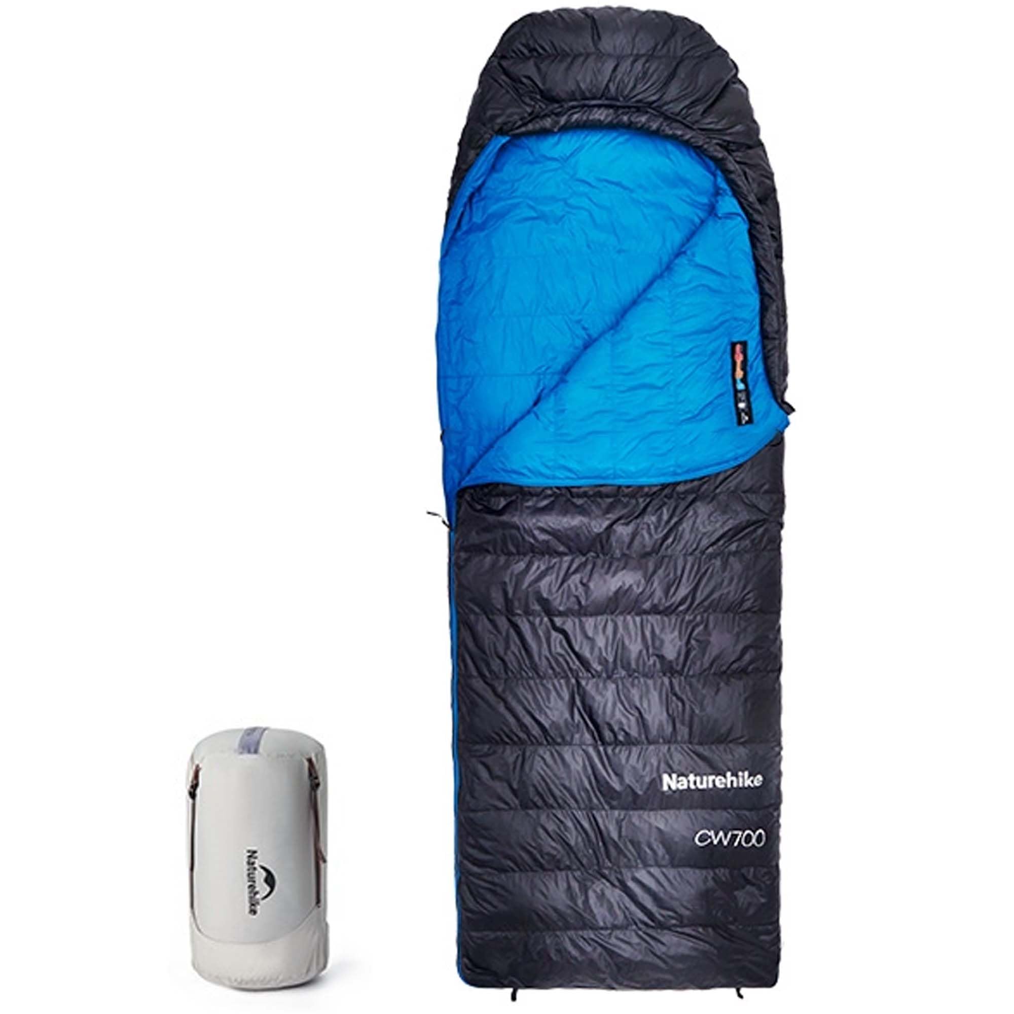 Naturehike CW700[2025 Upgrade] Ultralight Down Sleeping Bag [ -26.2°C~-1.7°C,1314g] All Season Camping Sleeping Bags for Cold Weather Adults Backpacking, Hunting, with Storage Bag(L-Night Black)