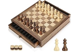 Peradix 12.8'' 2-in-1 Magnetic Chess and Checkers Set with Storage