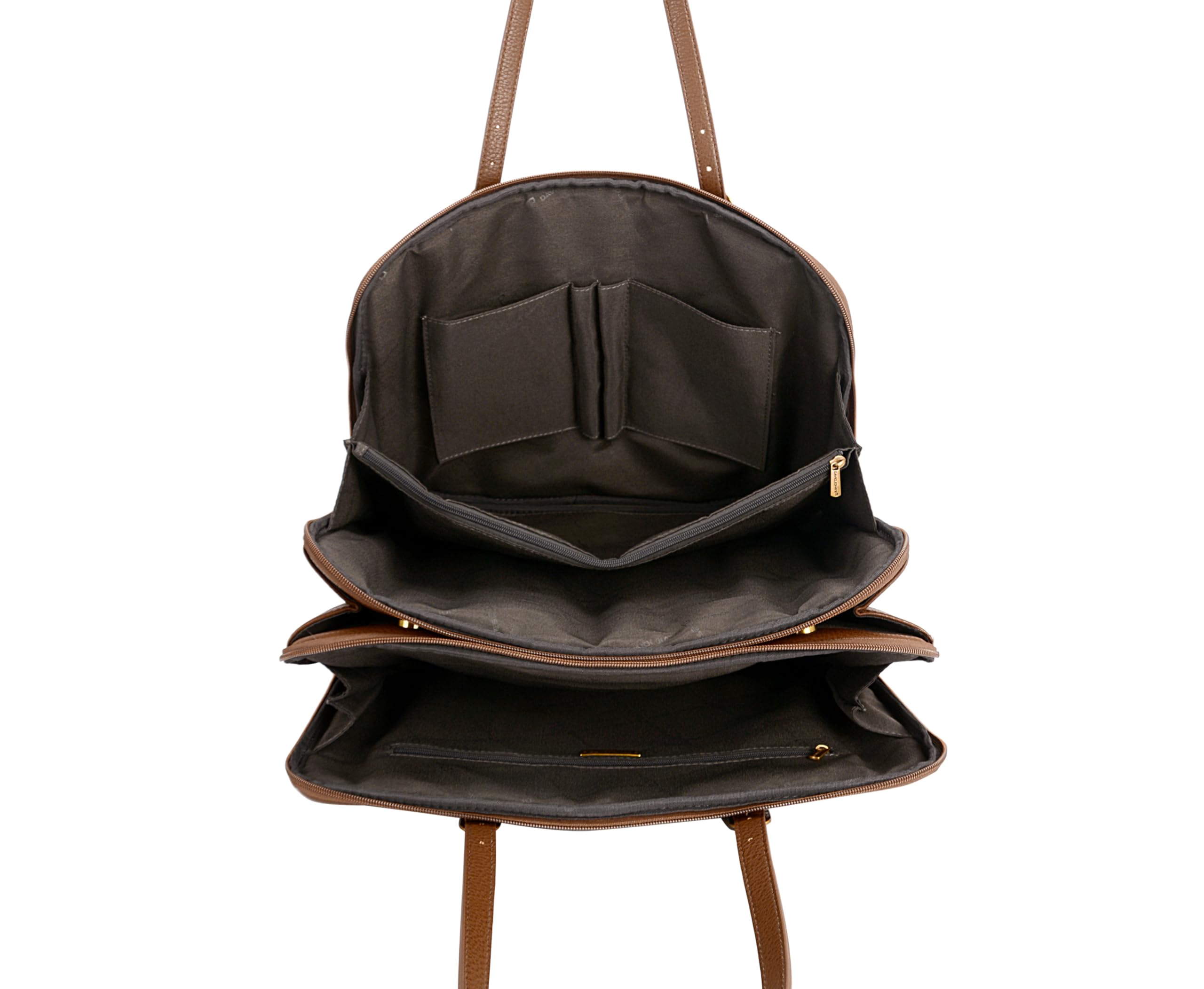 David Jones Damen-Einkaufstasche, Kunstleder, 3 Fächer, A4, Schultertasche, Paris