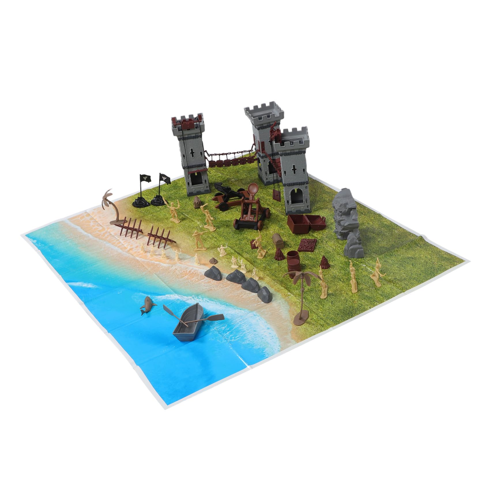 Operitacx Giocattolo Militare Pirata 293 Pezzi, Plastico, per Bambini | Assemblaggio senza Colla, Dettagli Realistici, Valore Educativo, per Sand Table, Accessori Inclusi