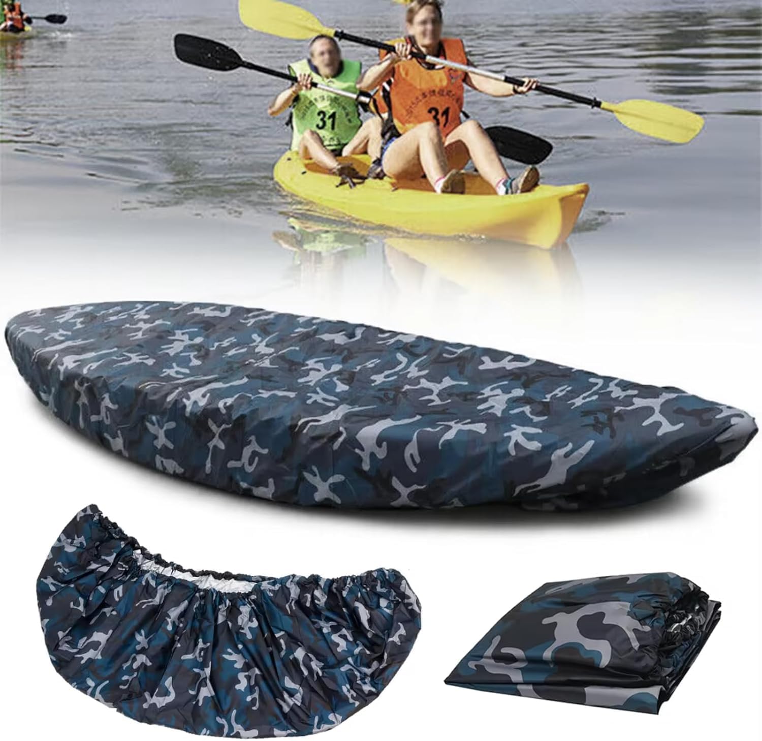 Copertura per Kayak 4,5 m Universale Kayak Copertura Canoa Barca Antipolvere Impermeabile per Canoa da 3,6-4 m
