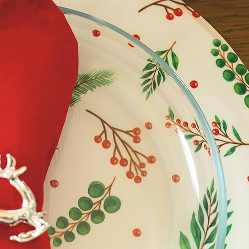 Miniatura 7 de CLAUVINCK Juego de 6 fundas para platos de cena de frutas de Navidad para decoración de mesa, a prueba de manchas. Cubiertas de tela para manteles