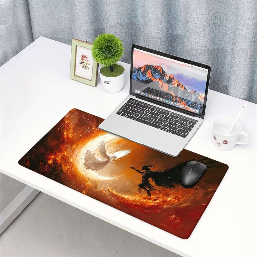 Alfombrilla de Mouse para Juegos, Giallo, XXL, Antideslizante, Impermeable, Diseño de Astratto, Extendido, Grande, 1200x600x3mm, para PC, Laptop, Ufficio, Famiglia d-557