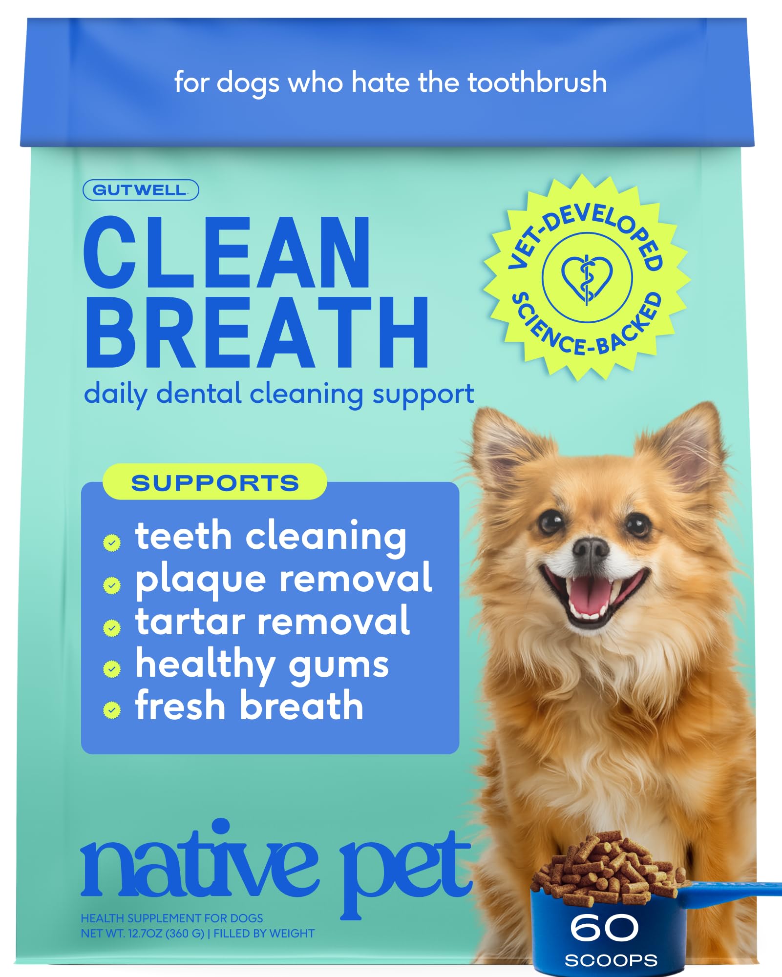 Native Pet GutWell Clean Breath Dental Powder