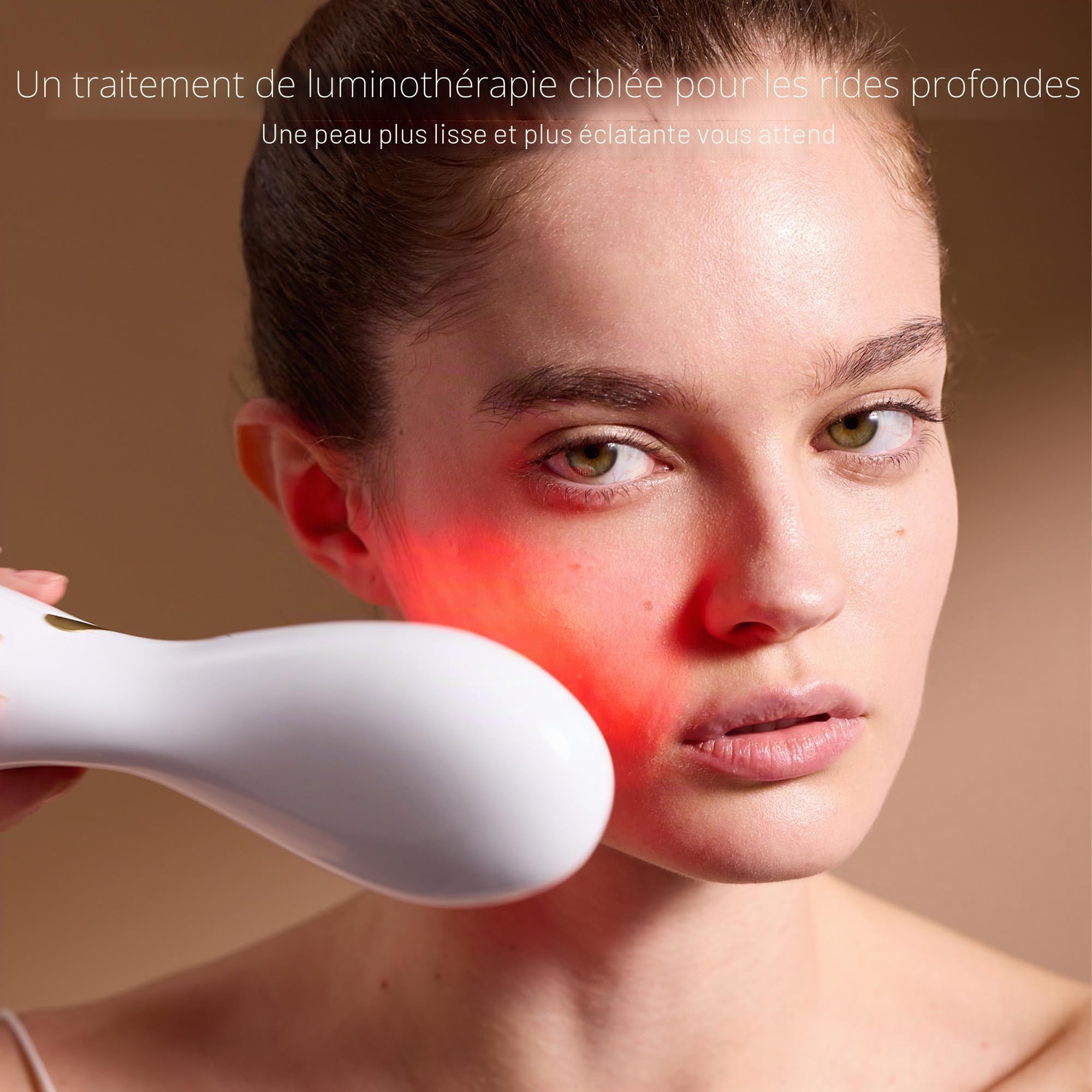 LumaGlow Red LED Light Therapy de Project E Beauty | Rajeunissement de la peau et anti-âge | Diminue les rides et ridules | Améliore l'élasticité de la peau | Appareil portable (lumière rouge)