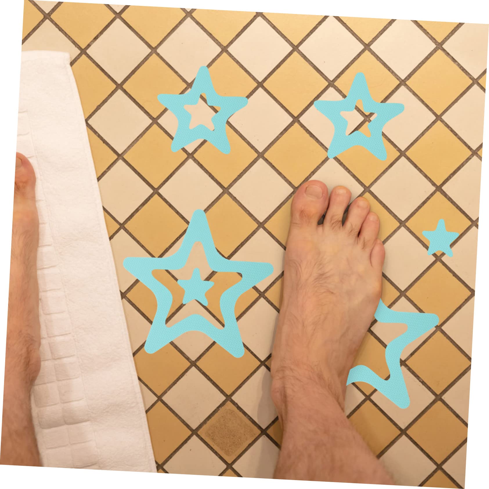 Happyyami 20Pcs Pentagram Design Slip Bathroom Stickers for Tub Shower Non Slip Floor Decals Easy to Install Ground Stickers for Safety Bathroom Kitchen