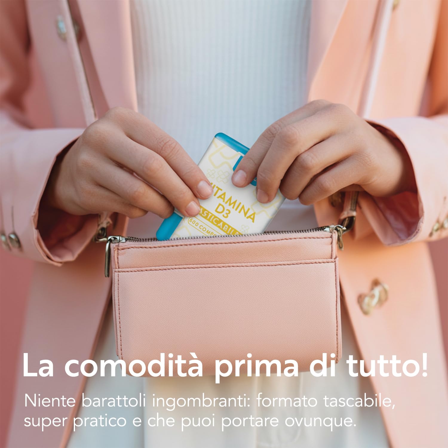 Vitamina D 2000 UI PiùLife, 600 Mini Compresse Vitamina D3 Masticabile (2cpr Per Dose), Integratore Vit D Pura, Difese Immunitarie, Ossa Muscoli Denti, Vit D3 Gluten Free, Lactose Free