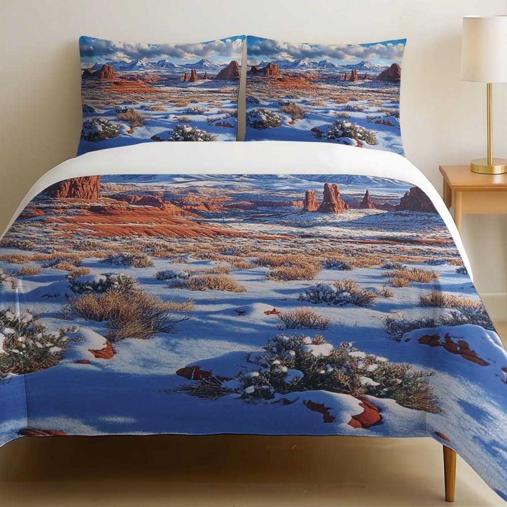 Parure de lit paysages désertiques 3D aux finitions soignées