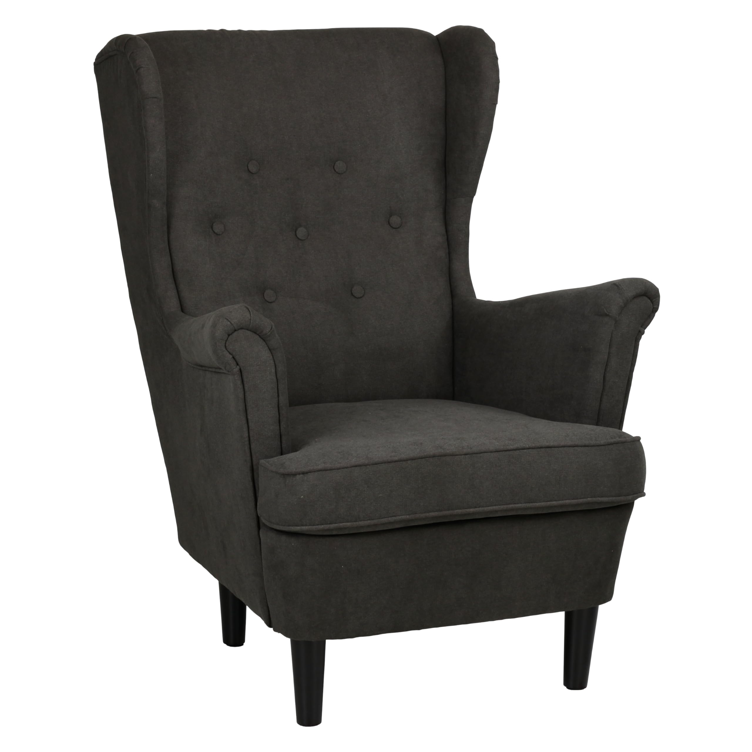 Pouf LILIBET Totò Piccinni - Grigio Scuro, Tessuto Anti Macchia, Struttura Legno | 63x42x46 Cm - Foto 5