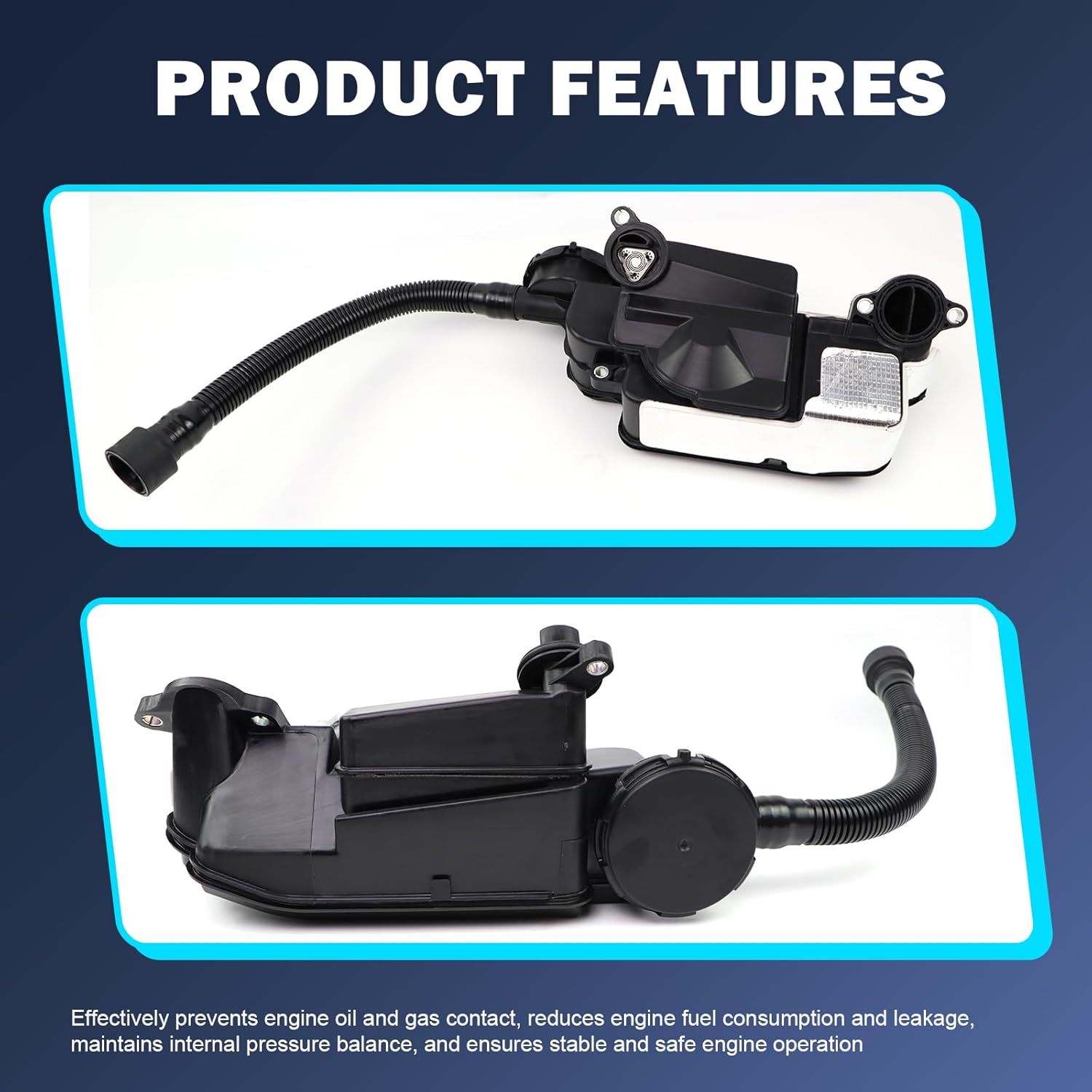 FC3Z-6A785-F Air Oil Separator Assembly Compatible with Ford F250 F350 F450 F550 Super Duty F650 F750 2017-2019 6.7L Powerstroke Diesel PCV CCV Vent Valve Engine Crankcase