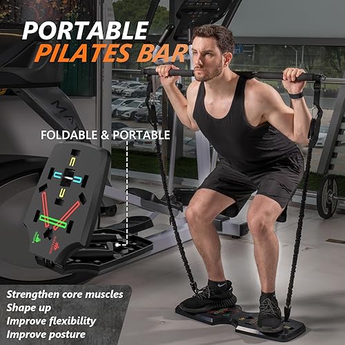 Miniatura 3 de AERLANG Tabla de empuje hacia arriba, portátil multifunción plegable 10 en 1 barra de empuje, asas de empuje para piso, equipo profesional de